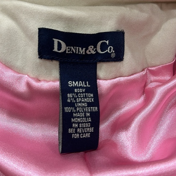 Denim&Co Cream Trench Coat with Pink Accents - Picture 8 of 8